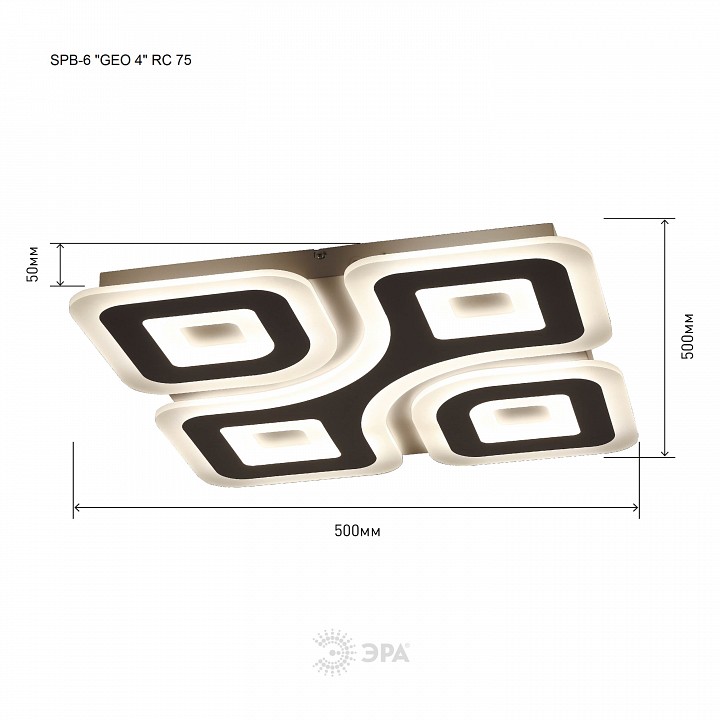 Светильник накладной ЭРА SPB-6 GEO 4 RC 75 Вт SPB-6 GEO 4 RC 75