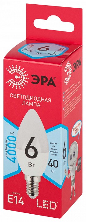 Лампа светодиодная Эра  LED B35-6W-840-E14 R