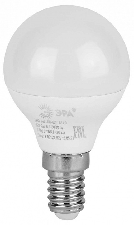 Лампа светодиодная Эра  LED P45-6W-827-E14 R
