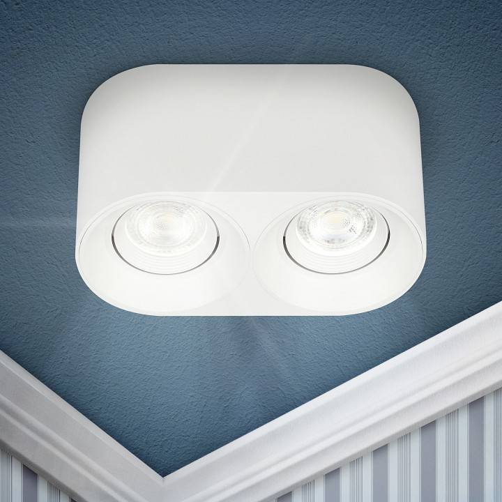 Светильник накладной ЭРА OL25-2 белый Б0054384