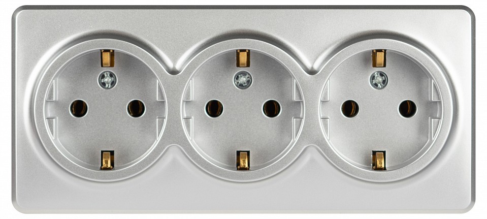 Розетка тройная с заземлением и со шторками Эра Эра Эксперт 11-2208-03