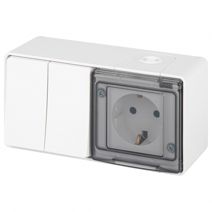 Блок с розеткой и выключателем Эра Эра Эксперт 11-7502-01