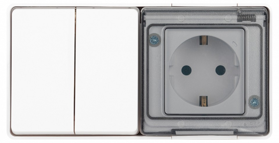 Блок с розеткой и выключателем Эра Эра Эксперт 11-7502-01