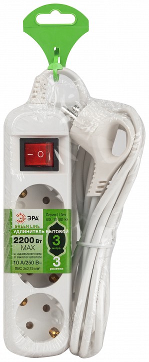 Удлинитель с выключателем Эра  UDL-10-330-ES