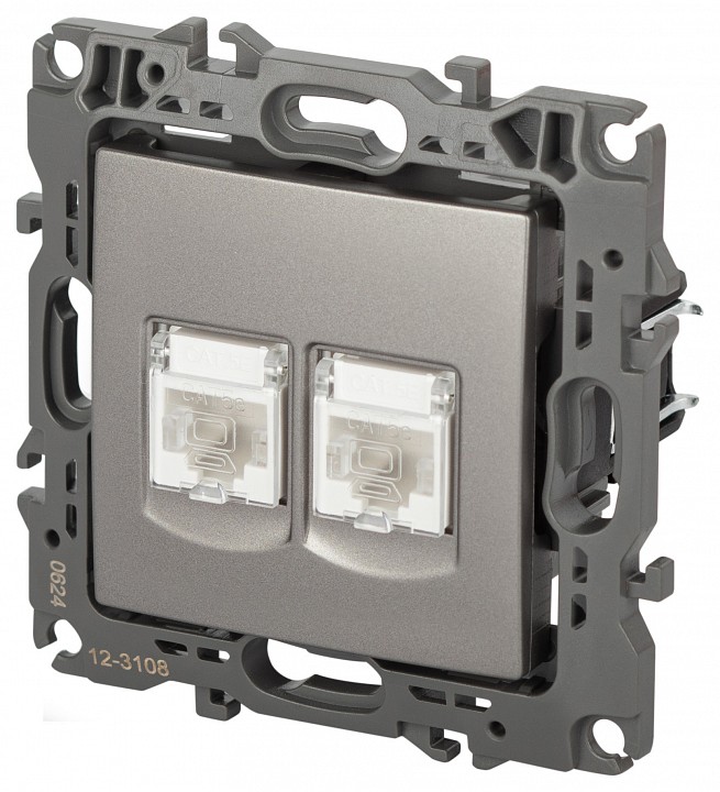 Розетка двойная Ethernet RJ-45 без рамки Эра Эра 12 12-3108-16