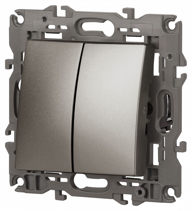 Переключатель двухклавишный без рамки Эра Эра Elegance 14-1106-16