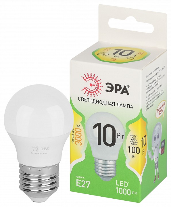 Лампа светодиодная Эра Green Line LED P45-10W-830-E27 GL