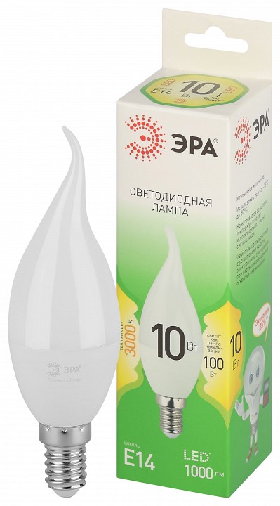 Лампа светодиодная Эра Green Line LED BXS-10W-830-E14 GL