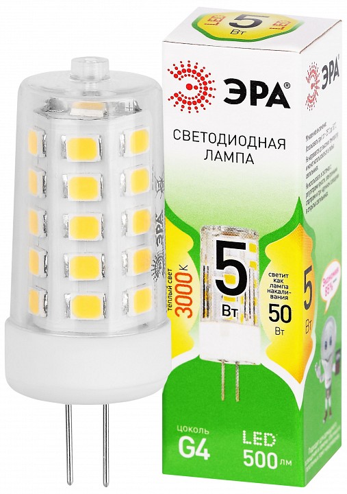 Лампа светодиодная Эра Green Line LED G4-JC-5W-830-12V GL
