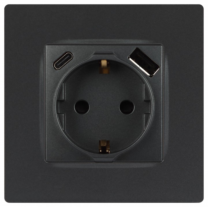 Розетка с заземлением и со шторкой и 2хUSB, без рамки Эра Эра 12 12-4108-12