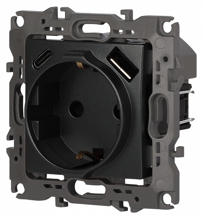 Розетка с заземлением и со шторкой и 2хUSB, без рамки Эра Эра 12 12-4108-12