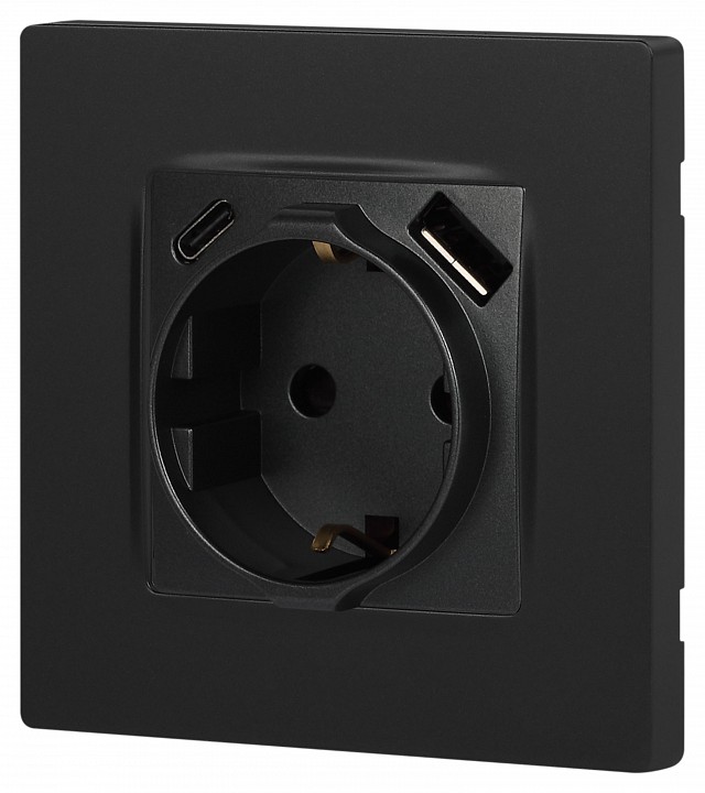 Розетка с заземлением и со шторкой и 2хUSB, без рамки Эра Эра 12 12-4108-12