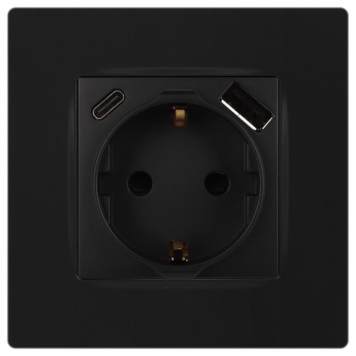Розетка с заземлением и со шторкой и 2хUSB, без рамки Эра Эра 12 12-4108-05