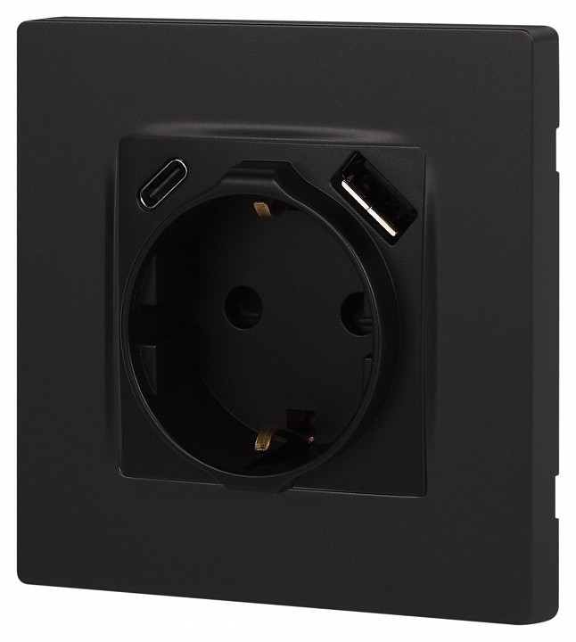 Розетка с заземлением и со шторкой и 2хUSB, без рамки Эра Эра 12 12-4108-05