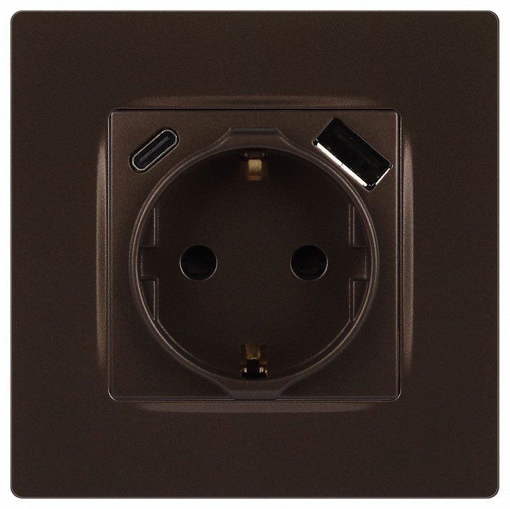 Розетка с заземлением и со шторкой и 2хUSB, без рамки Эра Эра 12 12-4108-13