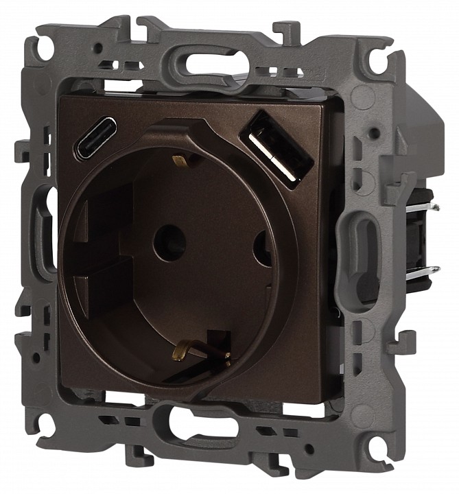 Розетка с заземлением и со шторкой и 2хUSB, без рамки Эра Эра 12 12-4108-13