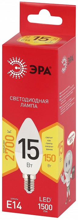 Лампа светодиодная Эра  LED B35-15W-827-E14 R