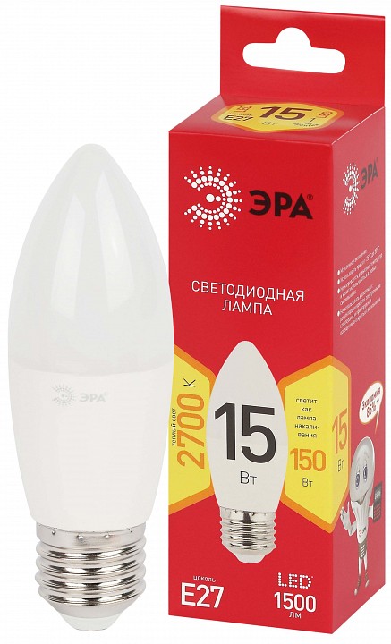 Лампа светодиодная Эра  LED B35-15W-827-E27 R
