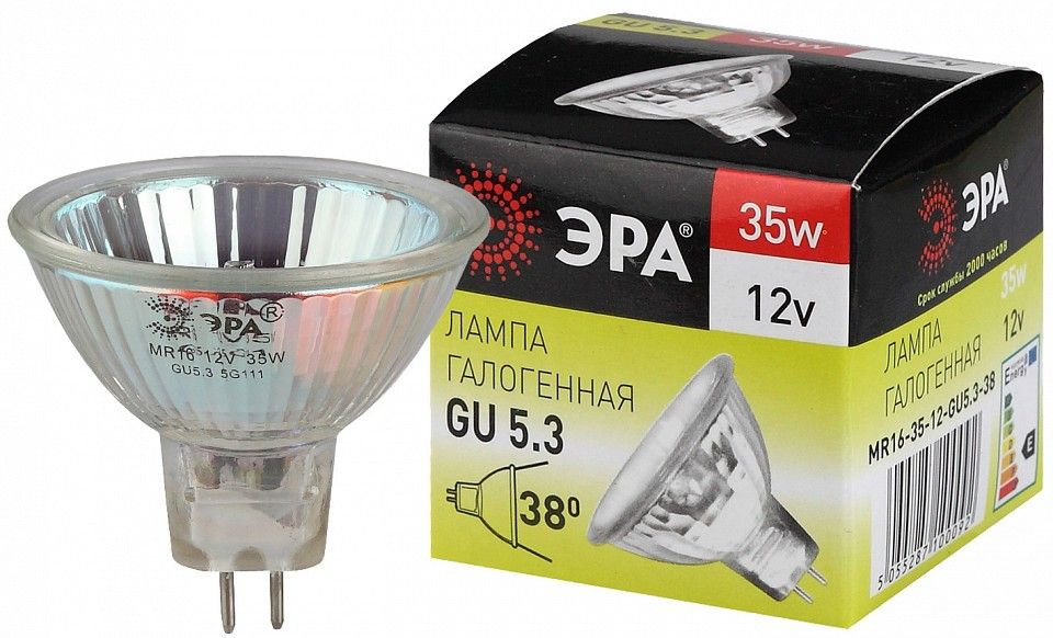 Лампа галогеновая Эра  GU5.3-MR16-35W-12V-CL