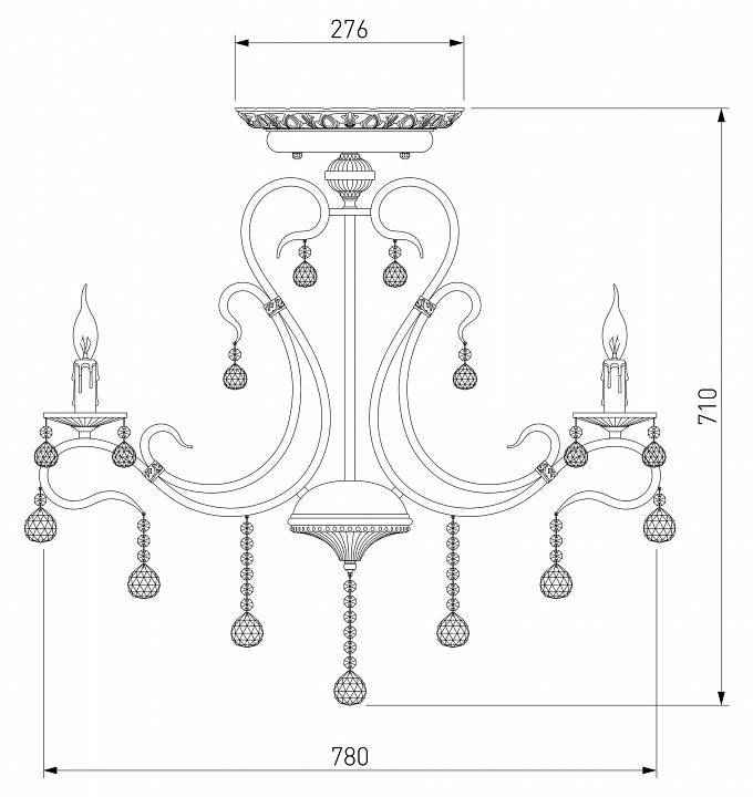 Люстра на штанге Eurosvet Ernin Strotskis античная бронза 12505/8