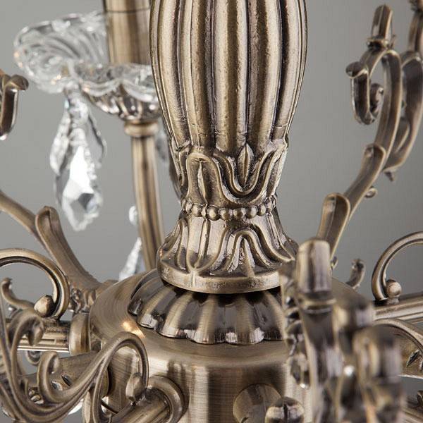 Подвесная люстра Eurosvet Elisha 3281/5 античная бронза хрусталь Strotskis 3281/5