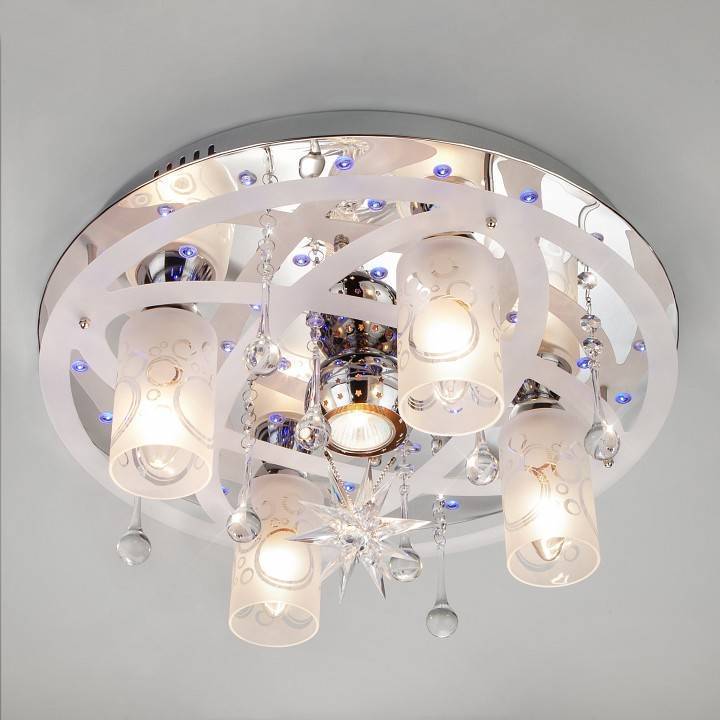 Накладной светильник Eurosvet Persey хром/синий+красный+фиолетовый 70202/5