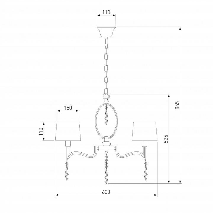 Подвесная люстра Eurosvet Madera 10093/5 хром Strotskis 10093/5