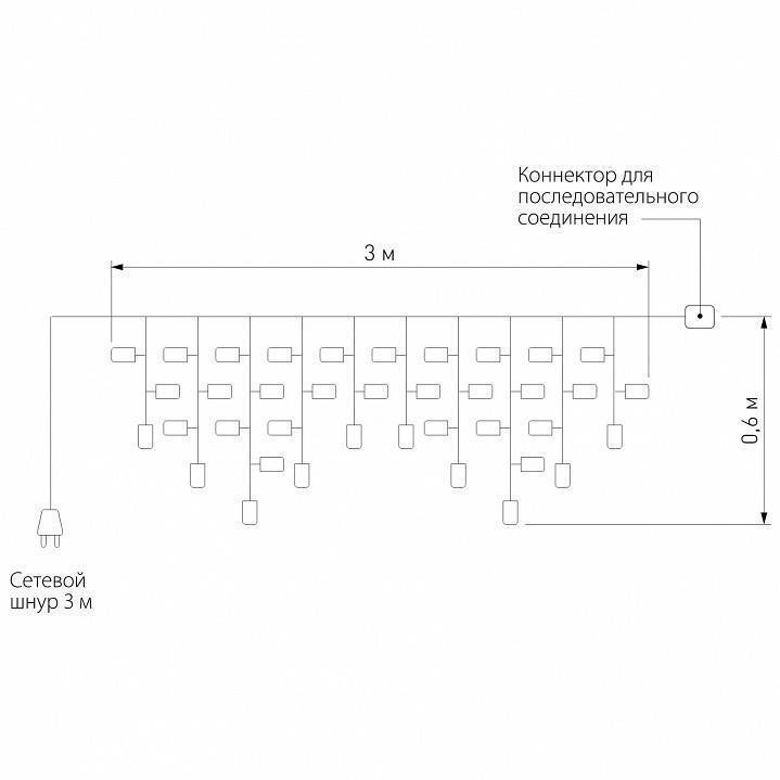 Бахрома световая Eurosvet 100-101 белый 3x0.6 м IP65 100-101