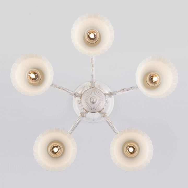 Люстра на штанге Eurosvet Campina 60107/5 белый с золотом 60107/5