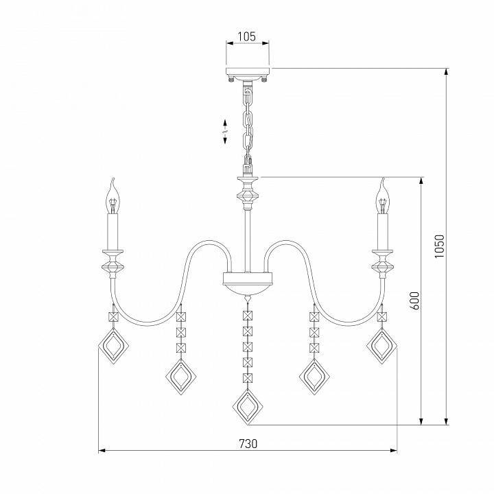 Подвесная люстра Eurosvet Telao хром дымчатый хрусталь Strotskis Smart 10120/8
