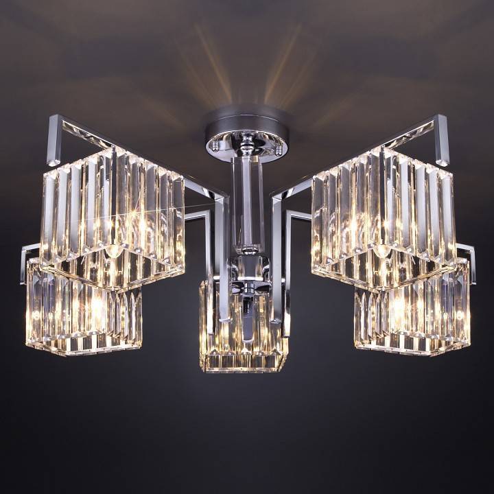 Люстра на штанге Eurosvet April 10126/5 хром/прозрачный хрусталь Strotskis Smart 10126/5