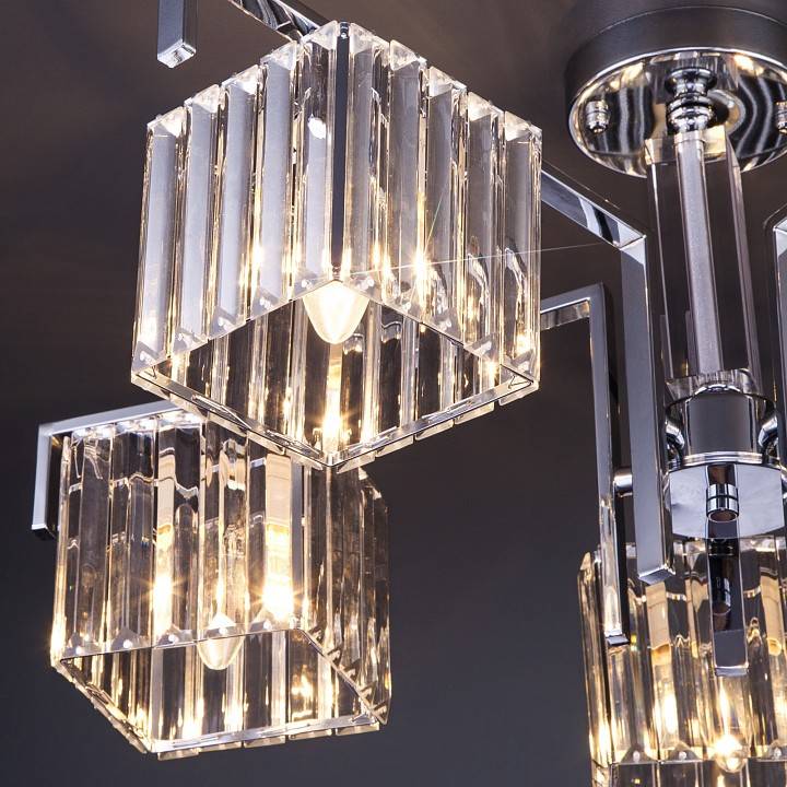 Люстра на штанге Eurosvet April 10126/5 хром/прозрачный хрусталь Strotskis Smart 10126/5