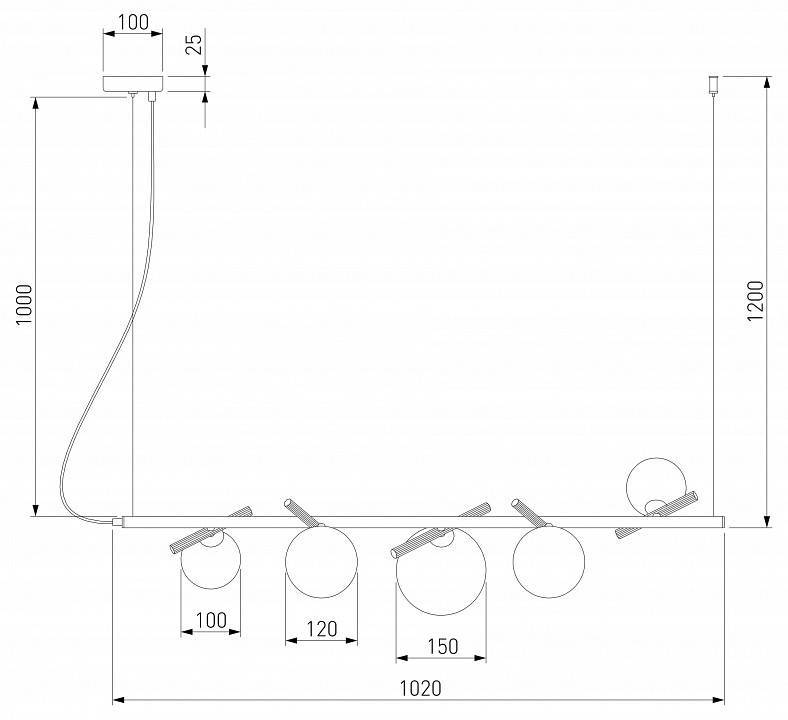 Подвесной светильник Eurosvet Salut 50382/5 хром 50382/5