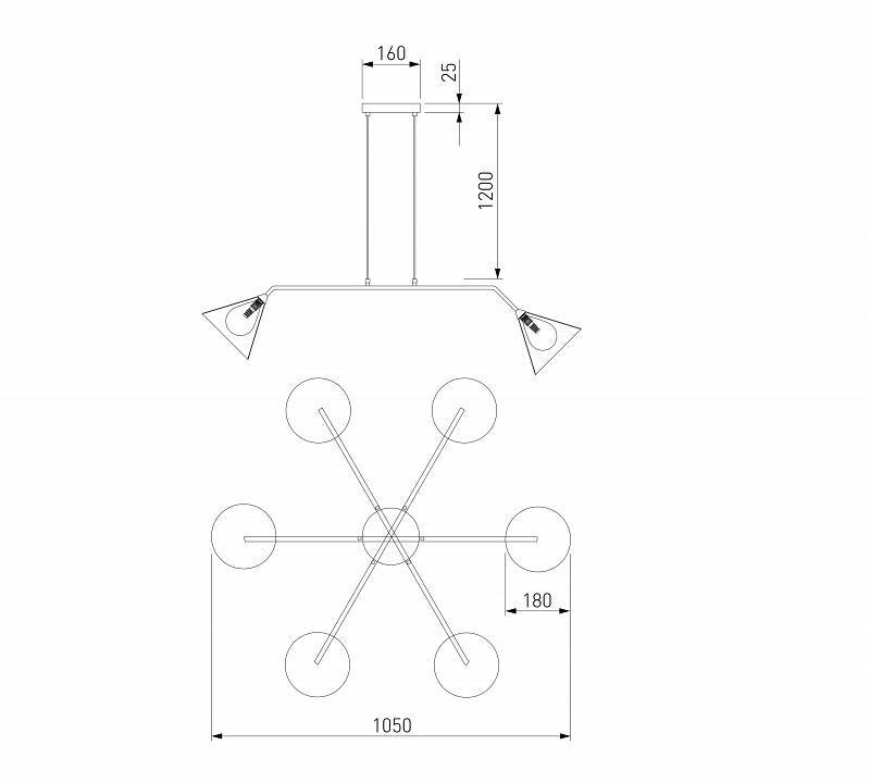 Подвесная люстра Eurosvet Enigma 70161/6 черный