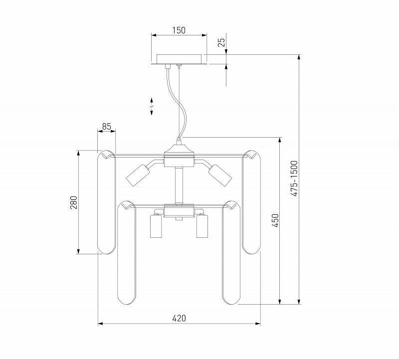 Подвесной светильник Eurosvet Claire золото Smart 60170/8