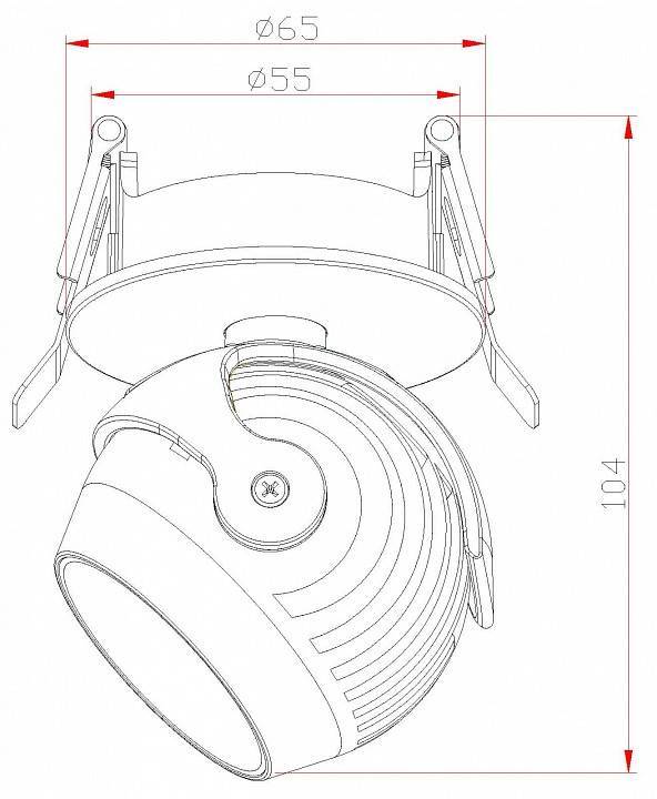 Встраиваемый светильник на штанге Fiberli 7002-ZZ10W 12130501