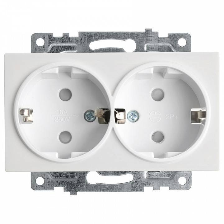 Розетка с заземлением и с шторками, без рамки Stekker Катрин 39574