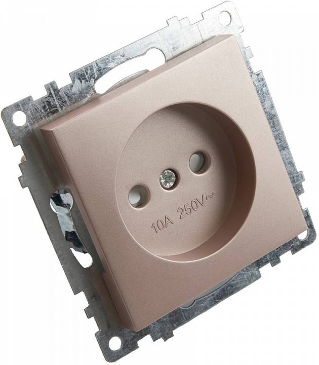 Розетка без заземления и с шторками, без рамки Stekker Катрин 39595