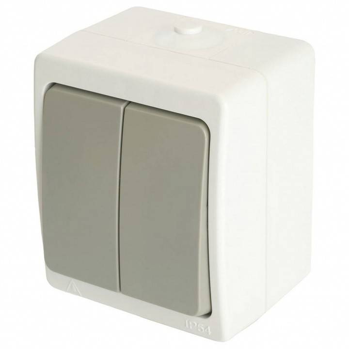 Выключатель двухклавишный Stekker Велена 49733