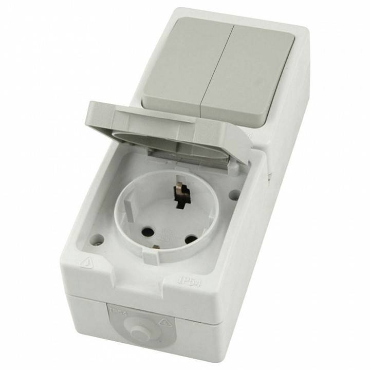 Блок с розеткой и выключателем Stekker Велена 49739