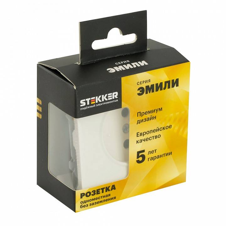 Розетка без заземления и с шторкой, без рамки Stekker RST16-5109-01 49876