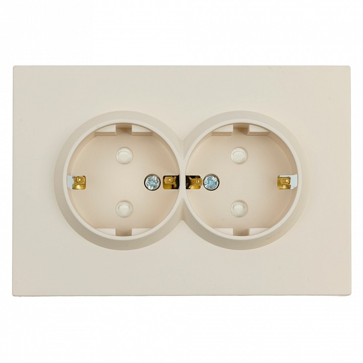 Розетка двойная с заземлением и со шторкой, без рамки Stekker RST16-5114-08 49908