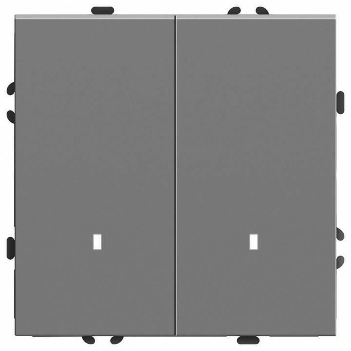 Выключатель двухклавишный с подсветкой без рамки Stekker Эмили 49942