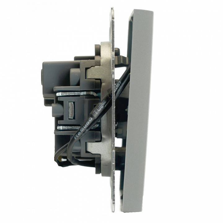 Выключатель двухклавишный с подсветкой без рамки Stekker Эмили 49942