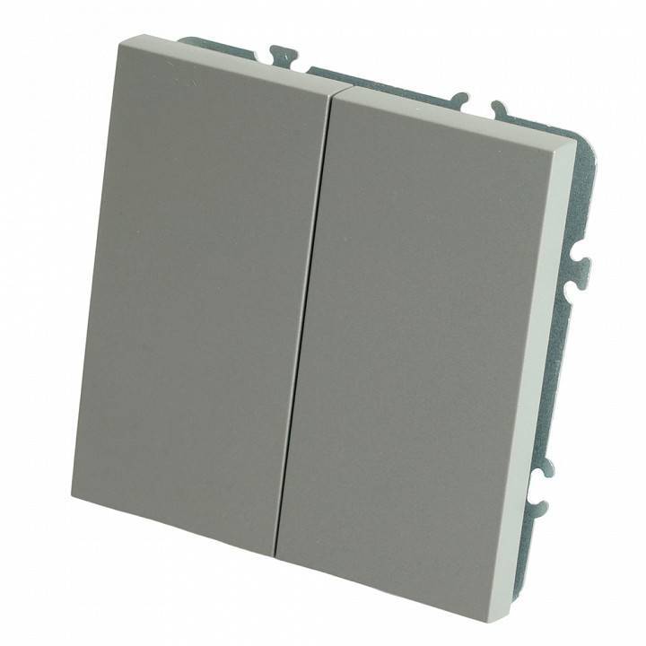 Выключатель двухклавишный без рамки Stekker Эмили 49947