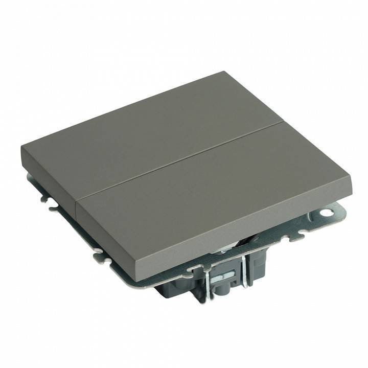 Выключатель двухклавишный без рамки Stekker Эмили 49947