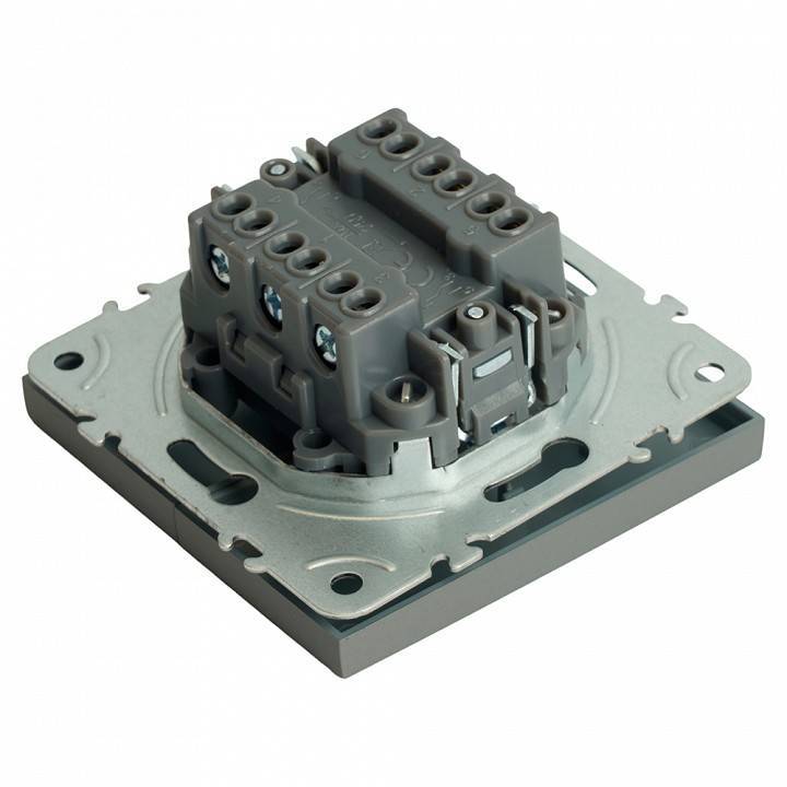 Выключатель двухклавишный без рамки Stekker Эмили 49947