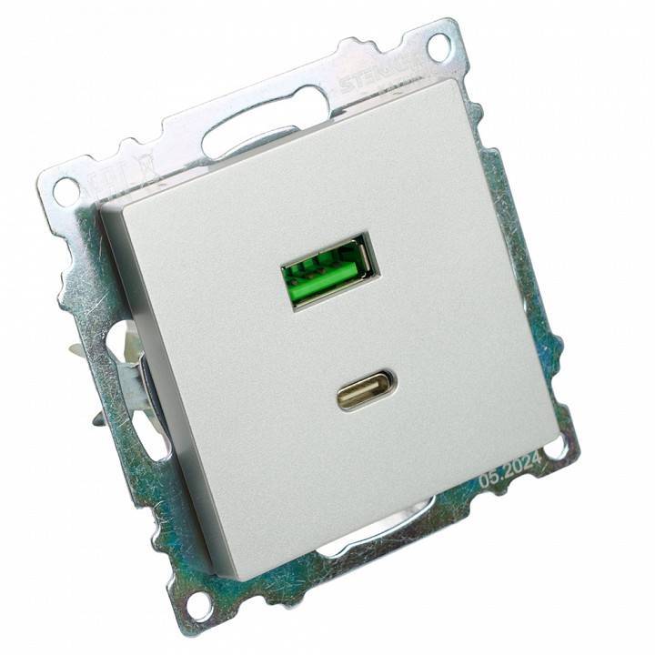 Розетка 2хUSB type A и C без рамки Stekker Катрин 50054
