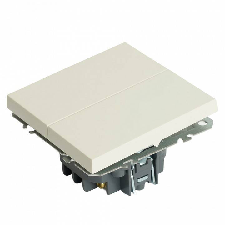 Выключатель двухклавишный без рамки Stekker Эмили 50162