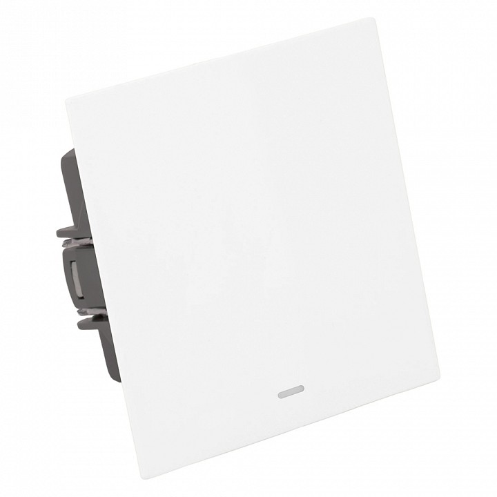 Выключатель одноклавишный с подсветкой без рамки Stekker Мия 50431